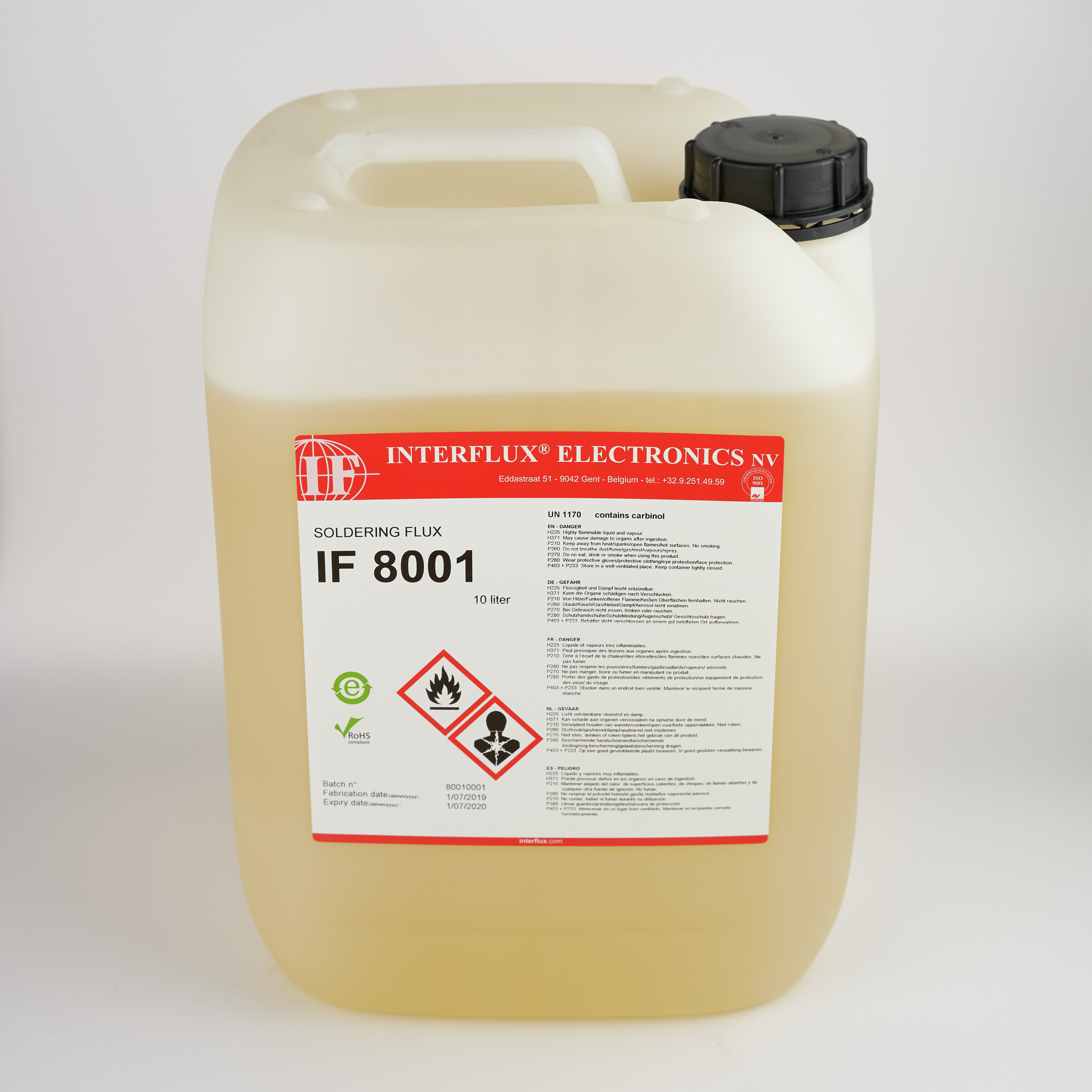 FLUX IF 8001 – BASE ALCOOL – SANS NETTOYAGE – SANS HALOGÈNES – INTERFLUX