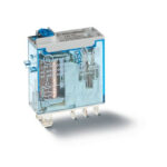 Relais miniature 1RT 16A 24V DC, indicateur mécanique + bouton test
