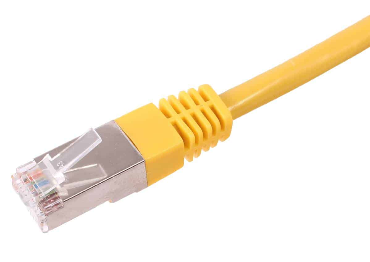 Cordon patch – RJ45 – CAT 6 – F/UTP (blindage général alu) – Jaune – 2M x1PCS