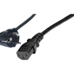 Cordon d’alimentation – FICHE 2P+T MALE COUDEE –> FILS DENUDES – 3 x 1mm² – Noir – 3M