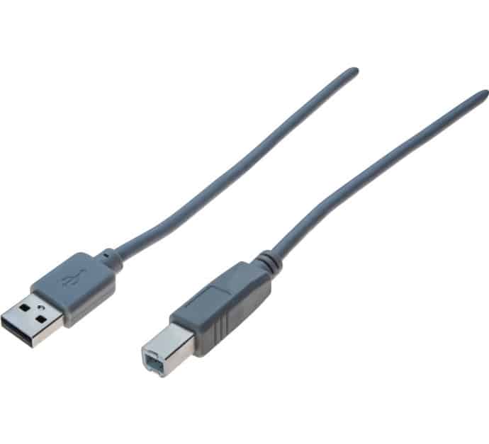 Cordon USB 2.0 A / B gris – 2 m