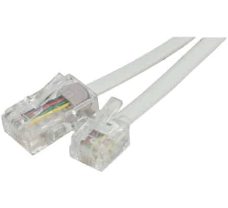 Cordon Téléphonique – RJ45 / RJ45 – UTP 2P CABLE 4/5 7/8 100 OHMS – Gris – 3M x1PCS