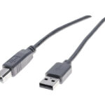 Cordon USB – MALE/MALE – TYPE A/B – 2.0 – CordonON S/FTP (blindage double) – Gris – 2M x1PCS