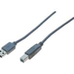 Cordon USB 2.0 A / B gris – 2 m