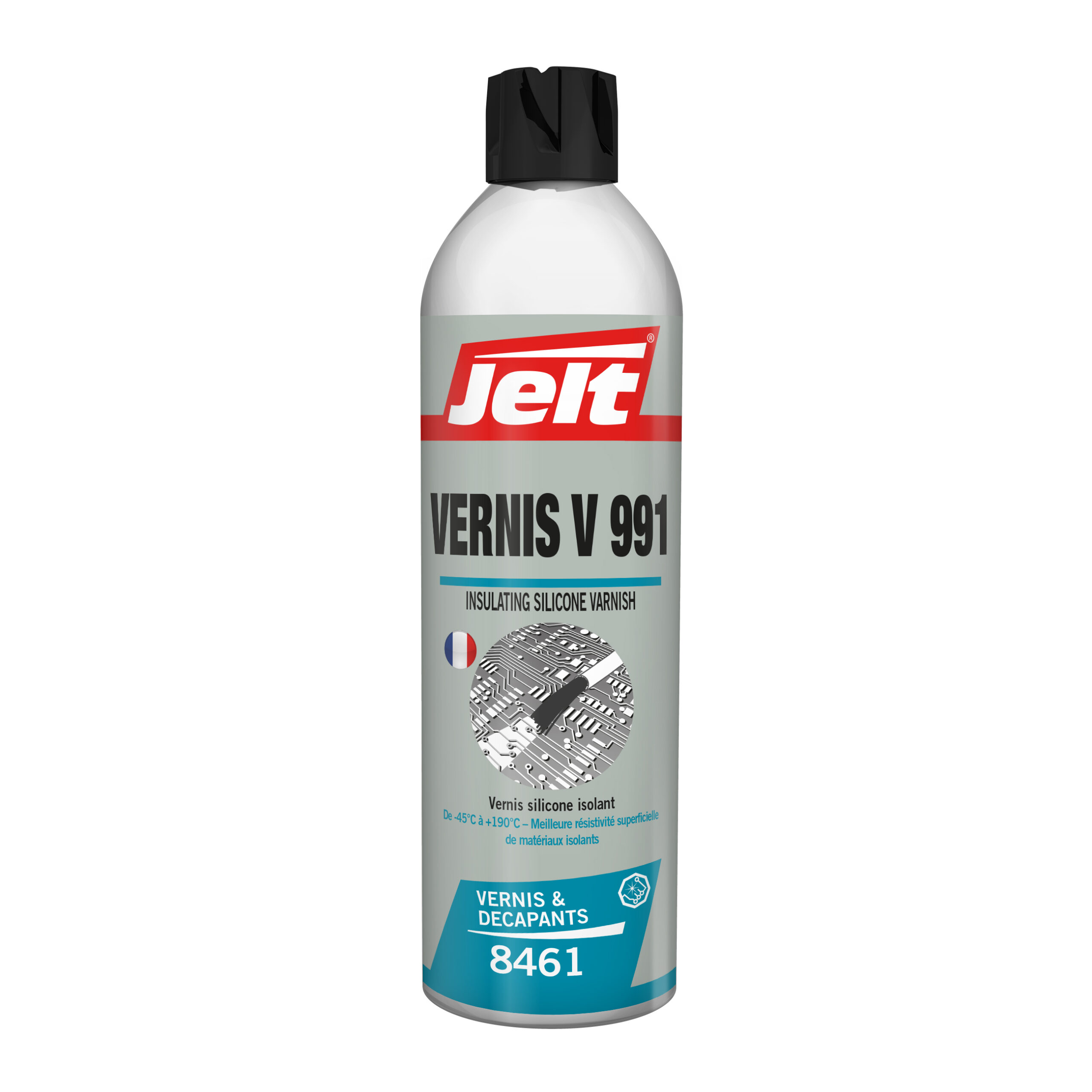 VERNIS AEROSOL SILICONE TRANSPARENT AMBRE POUR CIRCUIT IMPRIME – 650ml – V991