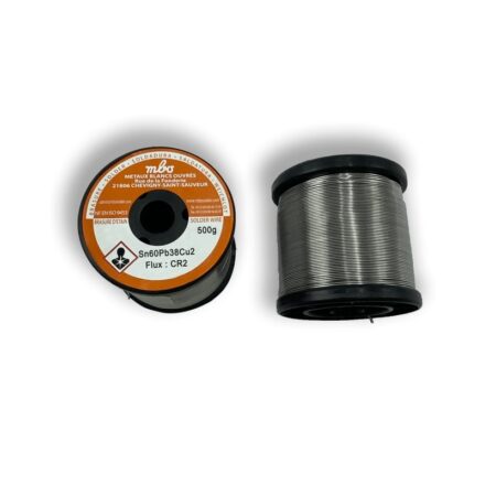 Fil de soudure plombé – Sn60Pb38Cu2 Ø0.5mm – 500g – flux CR2