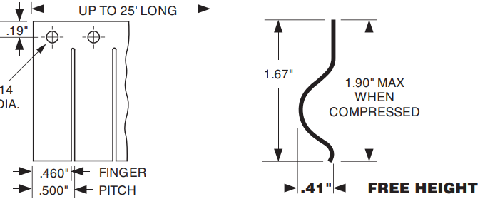 Bande de joint métallique Cu/Be 7,60M Brillant – 500A-300-02