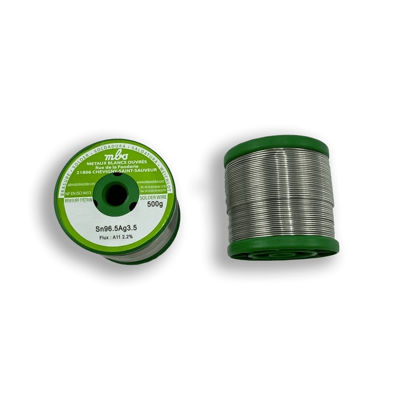 Fil de soudure sans plomb – Sn99,3 Cu0,7 – 15/10 (1,5mm) – Flux A11 2,2% – Bobine 500G