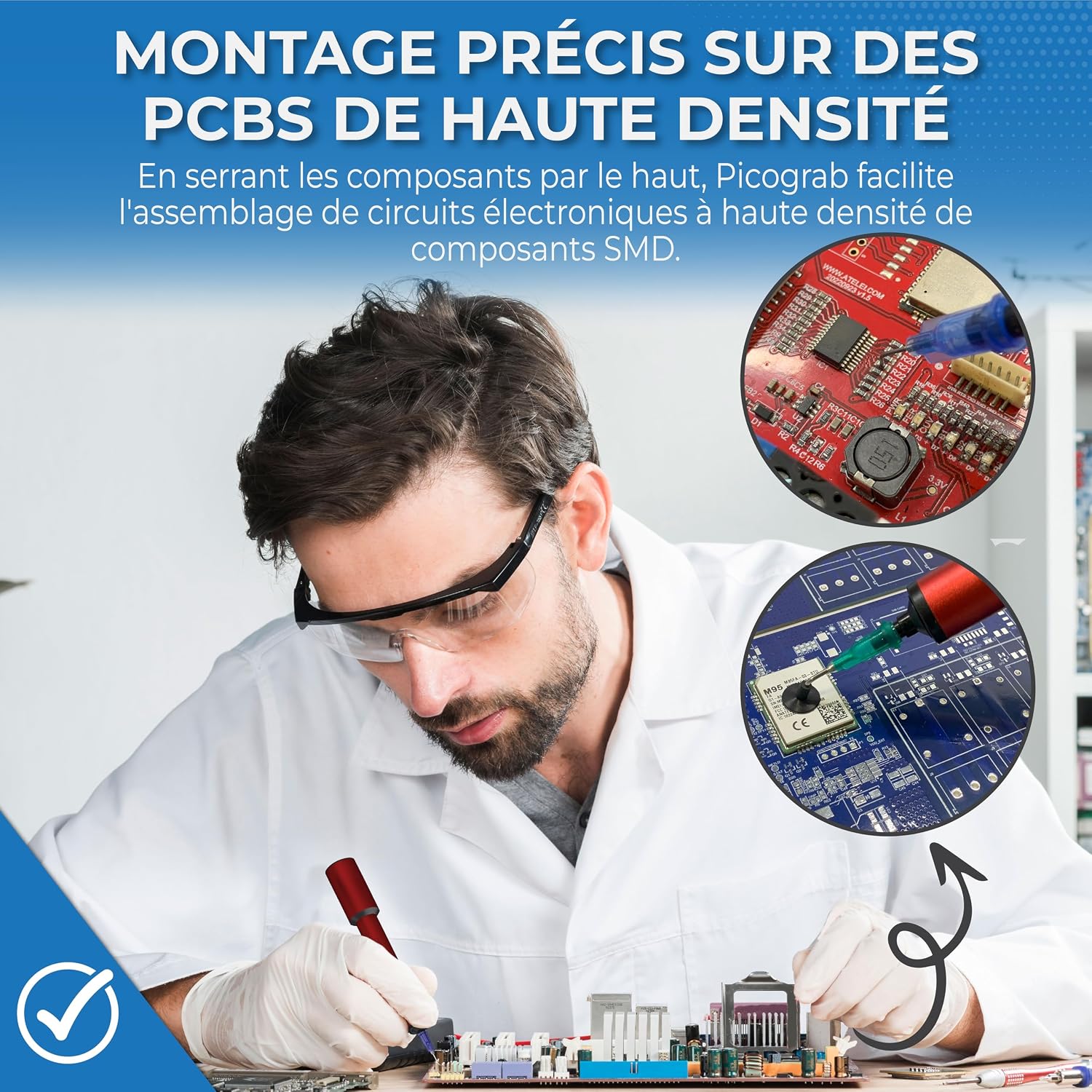 Outil d’aspiration sous vide rechargeable pour composants SMD/IC – PICOGRAB V1